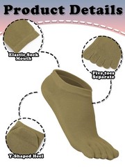 6 Pairs Unisex Cotton Toe Socks, Low Cut Ankle Five Toe Sock for Running