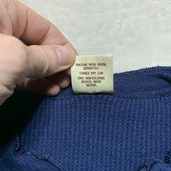 Vintage 90s Northwest Territory Thermal Henley Shirt XL Navy Waffle Made In USA