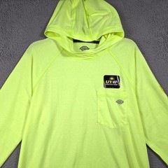 Dickies Fast Dry Hooded Shirt Mens Medium Yellow Hi Viz Long Sleeve UV40 NWT