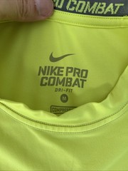 Nike Pro Combat Men’s Compression Training Short Sleeve T-Shirt Volt Yellow Sz M