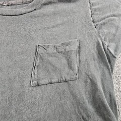Men’s Gray Pocket T-Shirt Soft Cotton Basic Solid Tee Size Small Selvedge 70s