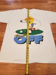 Tweety Bird Looney Tunes Shirt Tweed Off Golf XL 1993 Used White Velva Sheen WB
