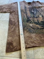 Men’s Brown T-Shirt Size XL The Mountain 2004 Deer Woods Buck All Over Vintage