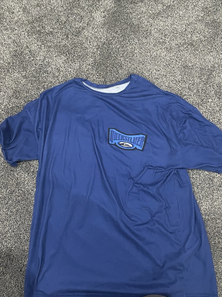 Quiksilver Men’s L Blue Graphic Logo Crew Neck Short Sleeve Lightweight Tee