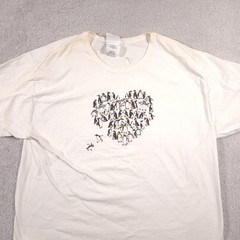 Vintage Discovery Channel Store Shirt Mens Extra Large Penguin Heart Graphic 90s
