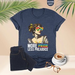 Vintage Pride Graphic Tee More Pride Less Prejudice Shirt Retro Aesthetic Appare