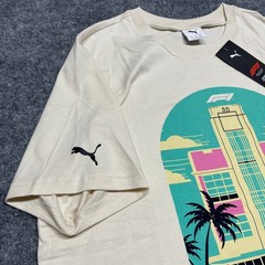 Formula 1 Shirt Mens Cream Large Miami Grand Prix 2025 F1 Puma Alpine Snow