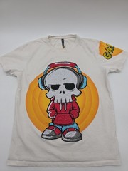 Tolga Kisa Rhinestone Swag Gangster Streetwear Men T-Shirt Small Skull#42935