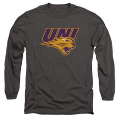Uni of Northern Iowa Adult Long Sleeve T-Shirt Distressed, Charcoal, S-3XL