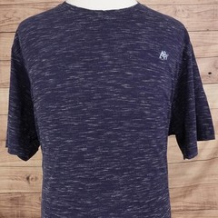 Aeropostale Shirt Mens 4XL Blue Short Sleeve Space Dye Heather Logo Tee T-Shirt
