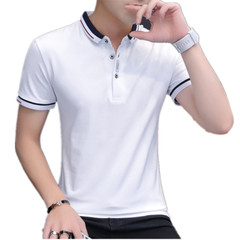 BROWON 2023 New Arrival Summer T-shirt Men Short Sleeve Slim Turn-down Collar