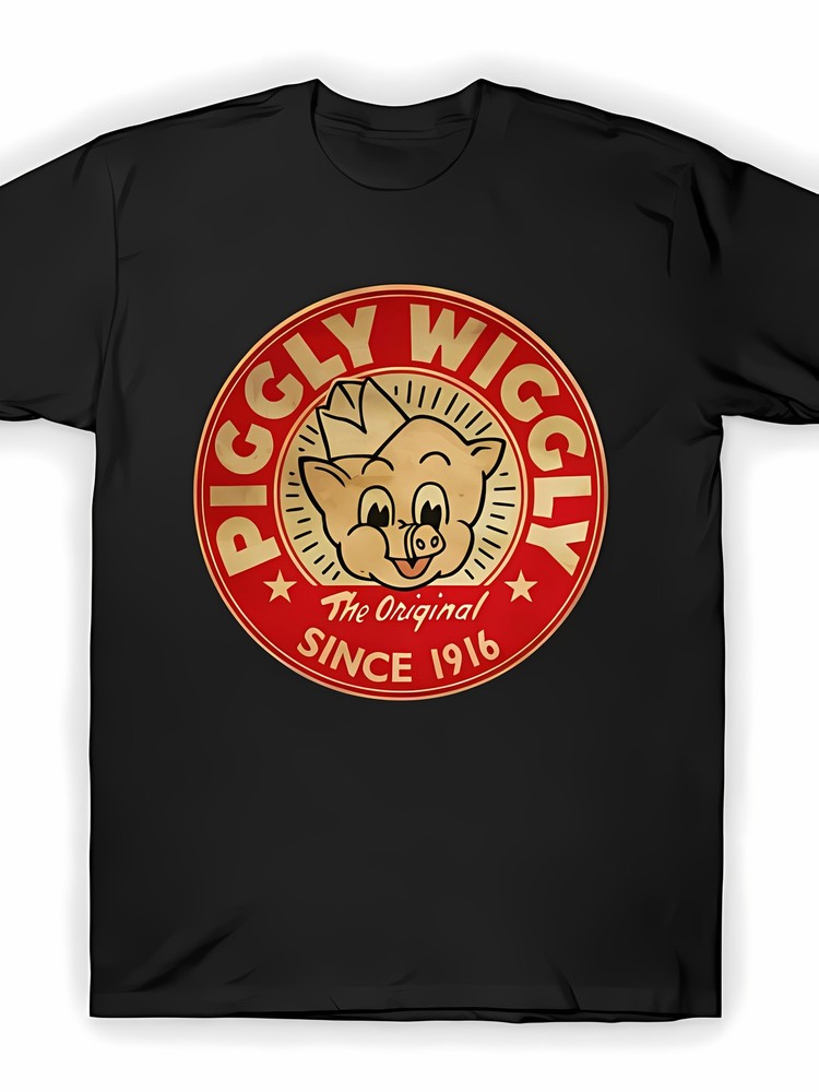 [T-shirt Grande Taille] T-shirt Noir Décontracté Grande Taille – Graphique PIGGL