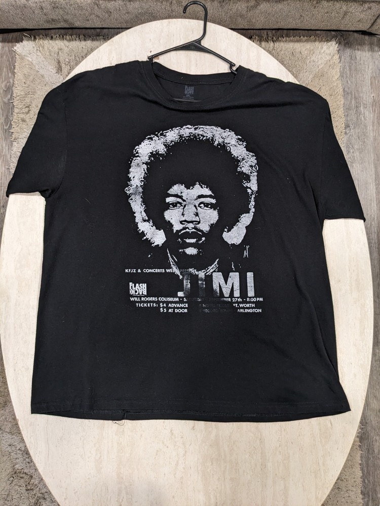 Vintage Flashback 2XL Jimmy Hendrix Black With grey Print T Shirts