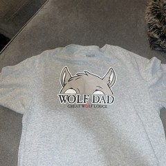 GREAT WOLF LODGE Heather Grey Wolf Dad SS Tee Shirt XL