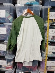 Vtg Dragon 3/4 Sleeve Art Shirt Asia Japan Size L Cotton Bleach Spots Wear A53