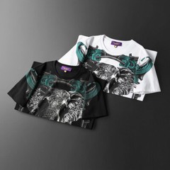 New Fashion Elephant Rhinestone Summer Short Sleeve Luxury Men Trend T-Shirt