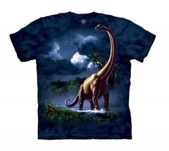 Dinosaur Brachiosaurus Jurassic Park Mountain Triassic Reptile Blue Shirt S-5X
