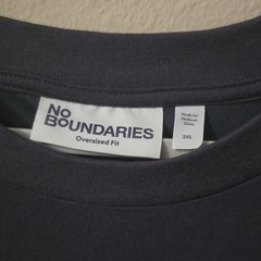 No Boundaries Men’s 3XL Gray Solid Oversized Crew Neck Short Sleeve Tee