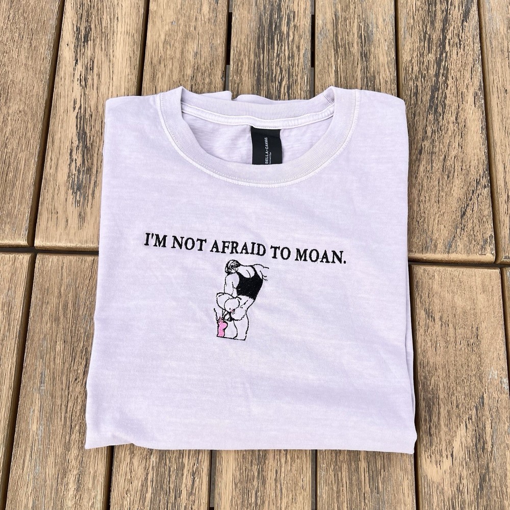 Tom Of Finland Inspired bottom moan custom embroidery mens purple cotton T-shirt