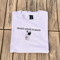 Tom Of Finland Inspired bottom moan custom embroidery mens purple cotton T-shirt