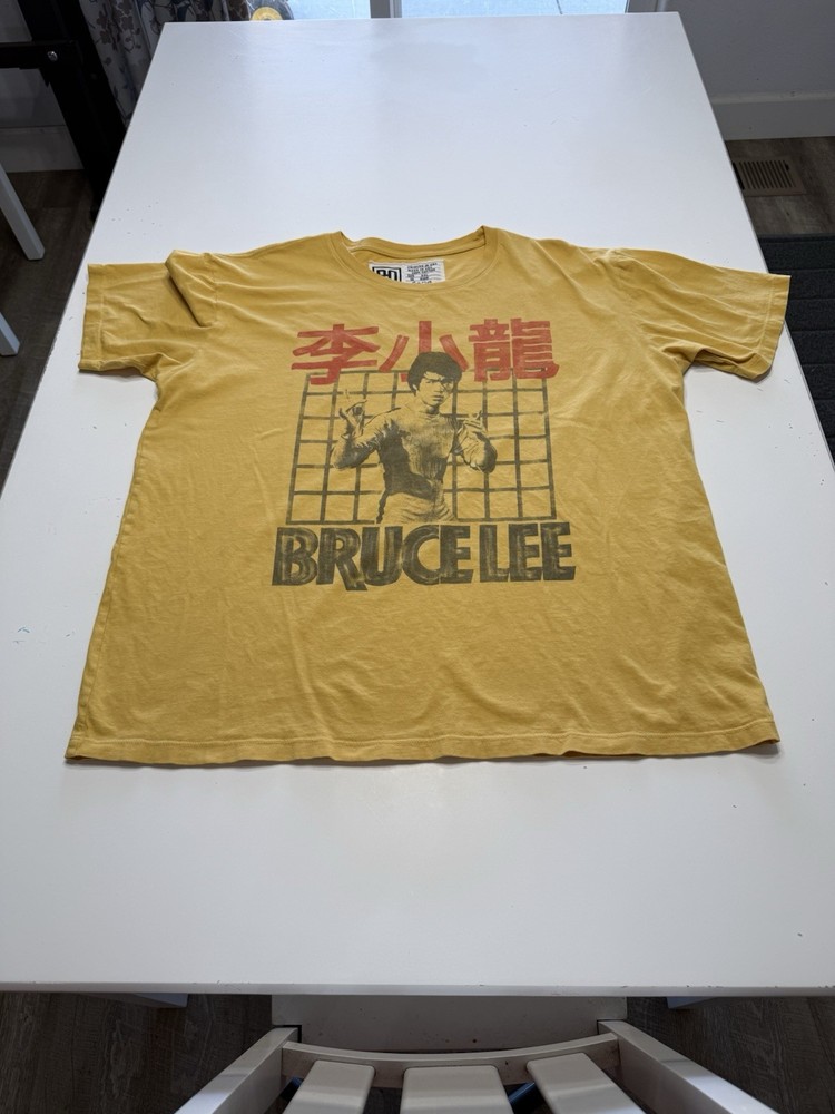 Bruce Lee Roots Of Fight T Shirt XXL 2XL 100% Cotton Yellow 146004