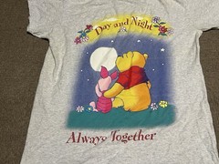 Vintage Disney Winnie The Pooh Sleep Shirt OSFA Day & Night READ STAINED Piglet