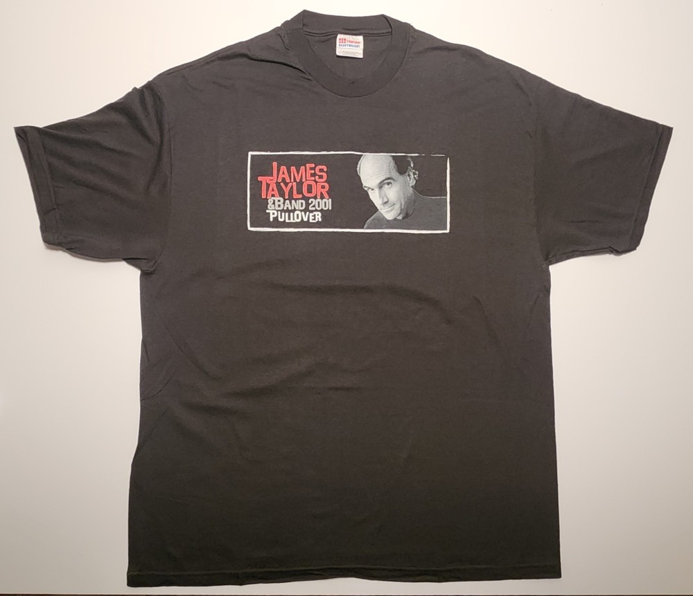 Vtg 2001 James Taylor Pullover Tour Double Sided Concert T-Shirt XL As Pictured