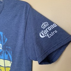 Corona Shirt Mens Medium Blue Casual Crew Neck Beach Fishing Outdoor Camp Tee