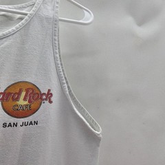 Hardrock Cafe San Juan Men Chest Size 42 Inches White Sleeveless Cotton T-shirt