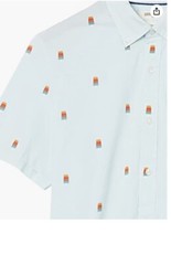 Goodthreads Men’s Slim-Fit Short-Sleeve Printed Poplin Shirt, Popsicle, Small