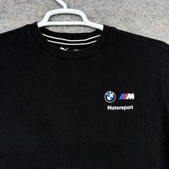 PUMA BMW Shirt Mens Small Black Short Sleeve Crew Neck Motorsport Graphic Print