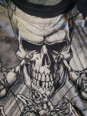 vintage XL Affliction Puppet Master t-shirt skeleton god and devil.