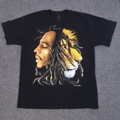 Bob Marley Shirt Jamaica Lion Rasta size large black zion rootswear