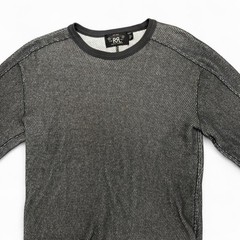 Double RL RRL Ralph Lauren Waffle Knit Long Sleeve Shirt Tee Gray Small