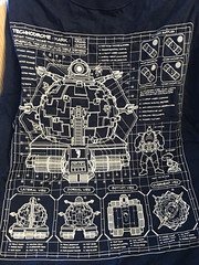 Lootwear Exclusive TMNT Technodrome Krang Graphic T-Shirt Men’s XL Black