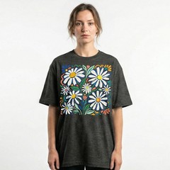 Retro Floral Daisy T-Shirt Colorful Botanical Wildflower Nature Spring Tee
