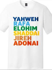 Yahweh Rafa Elohim Christian Names Graphic T-Shirt, Religious Faith Casual Tee