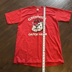 VTG 80s Univ Of Georgia Bulldogs Single Stitch Tshirt L Soft Gator Hater 50/50