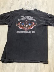 Harley-Davidson Shirt Mens Medium Black Tee Pacific Honolulu Hawaii Eagle