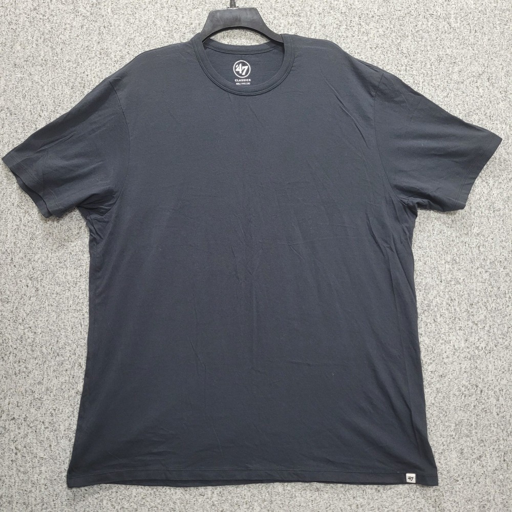 47 Brand Classics Mens XXL Black Short Sleeve Cotton Crewneck T-Shirt RN 70547