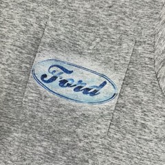 Vintage Ford Pocket Logo Double-Sided T-Shirt Gray XL single stitch