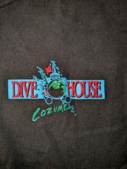 Vtg Yazbek Men’s Black Dive House Cozumel Graphic Crew Neck Tee Long Sleeve L