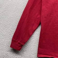 Champion Mens T-Shirt Red Long Sleeve Crew Neck Logo Pullover Cotton Size L