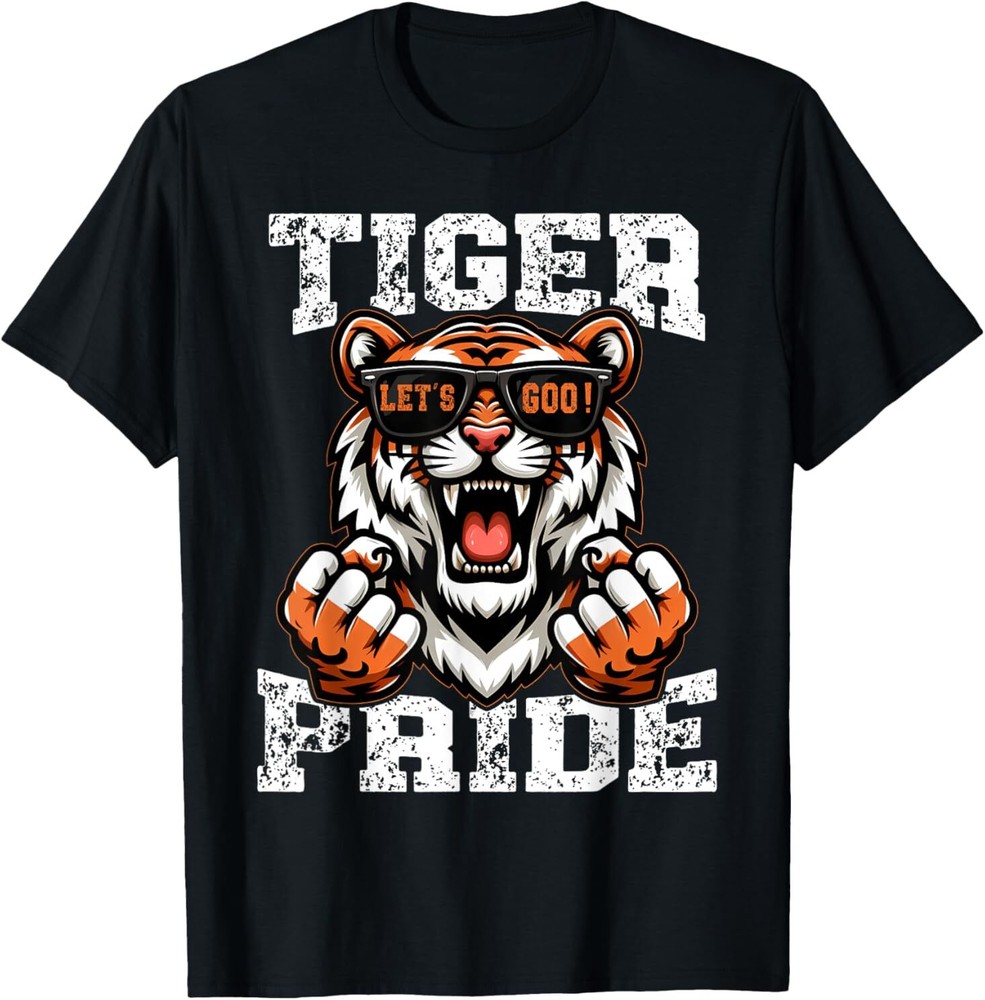 Retro Vintage Tiger Pride School Sports Team Tiger Mascot T-Shirt