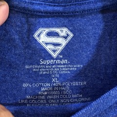 Superman Shirt Mens XL Blue DC Comics Superhero Logo Crewneck Tee Cotton Blend