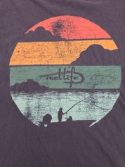 Reel Life T-Shirt Men XL Blue Graphic Print Tee.#46810