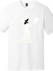 Elegant Flapper Lady with Pearls Art Deco Graphic T-Shirt