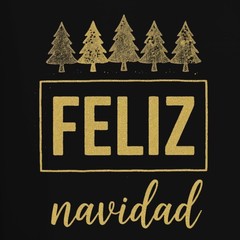 FELIZ navidad Christmas Xmas Tree Gold Glitter Gift Mens T-Shirt