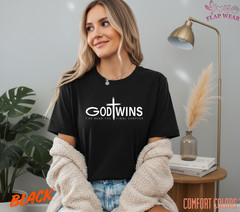 Unisex God Wins T-Shirt, Men T shirt,Women T shirt Gift Christian Cross Bible G