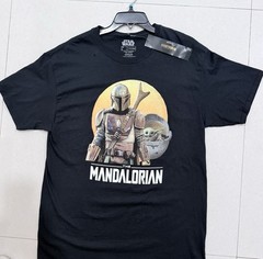 Star Wars The Mandalorian Men’s SIZE L Black T-Shirt Fifth Sun 100% Cotton